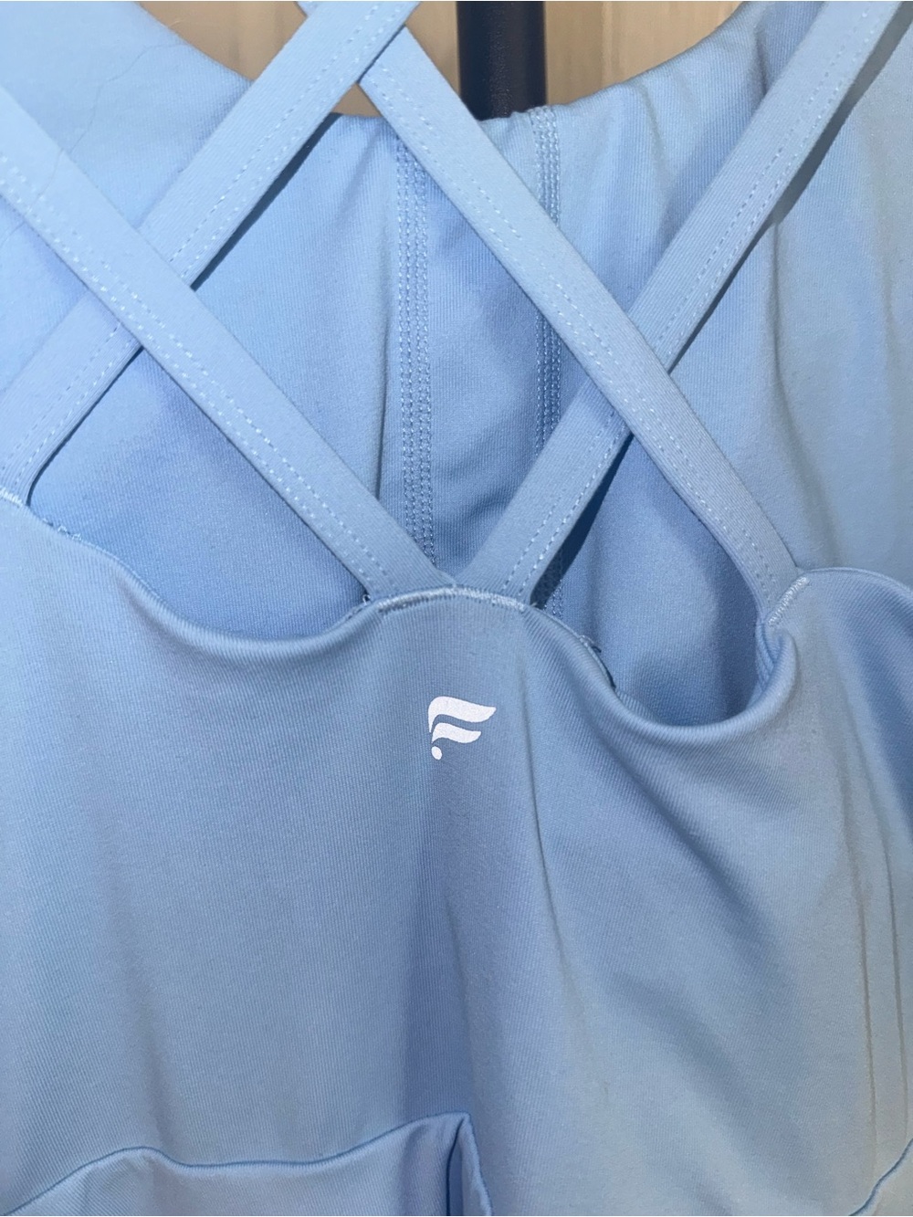 Fabletics Light Blue Strappy Fit & Flare Athletic Dress with Shorts and Pockets - Picture 4 of 5